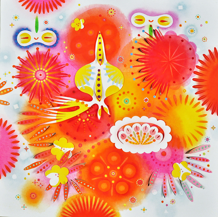 2018
cut paper on watercolor
10 3/16 x 10 3/16